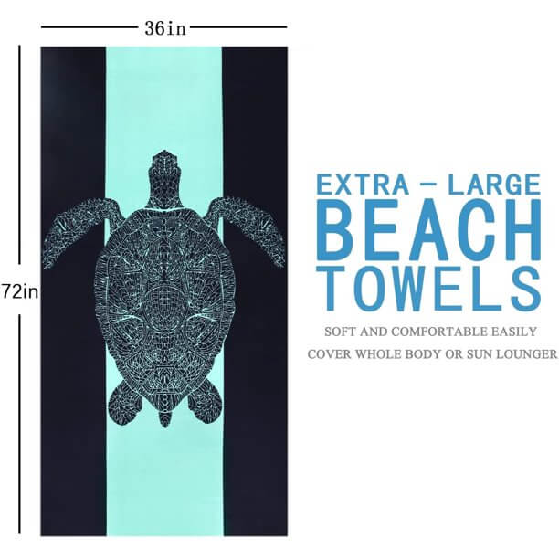 Best Oversized Pool Towel: Genovega Store Oversized Microfiber Pool Towels Turtle