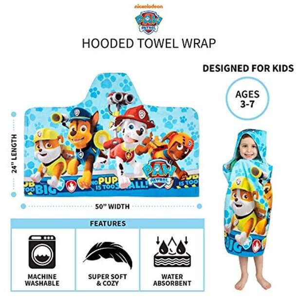 Best Kid's Pool Towel: Franco Kids Hooded Towel Wrap Tech Sheet