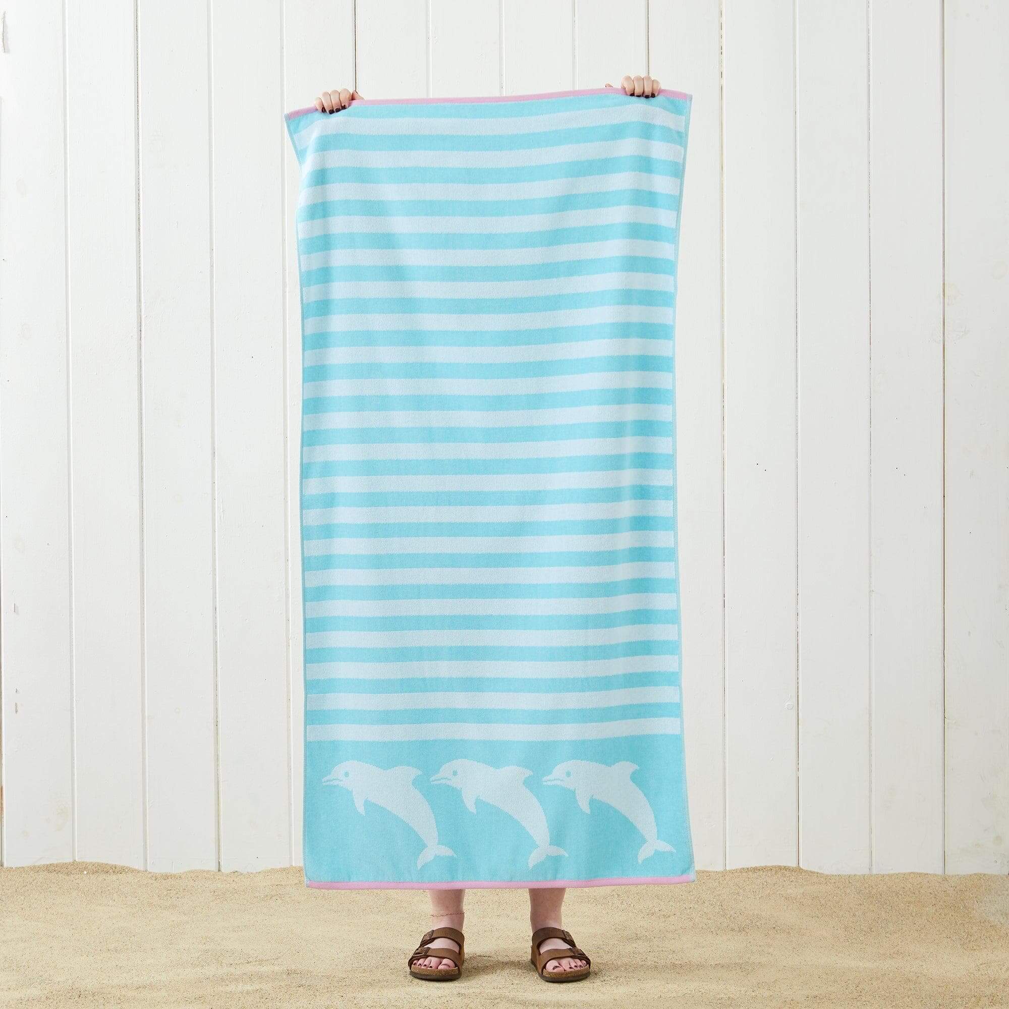 Great Bay Home Cotton Velour Towel Blue