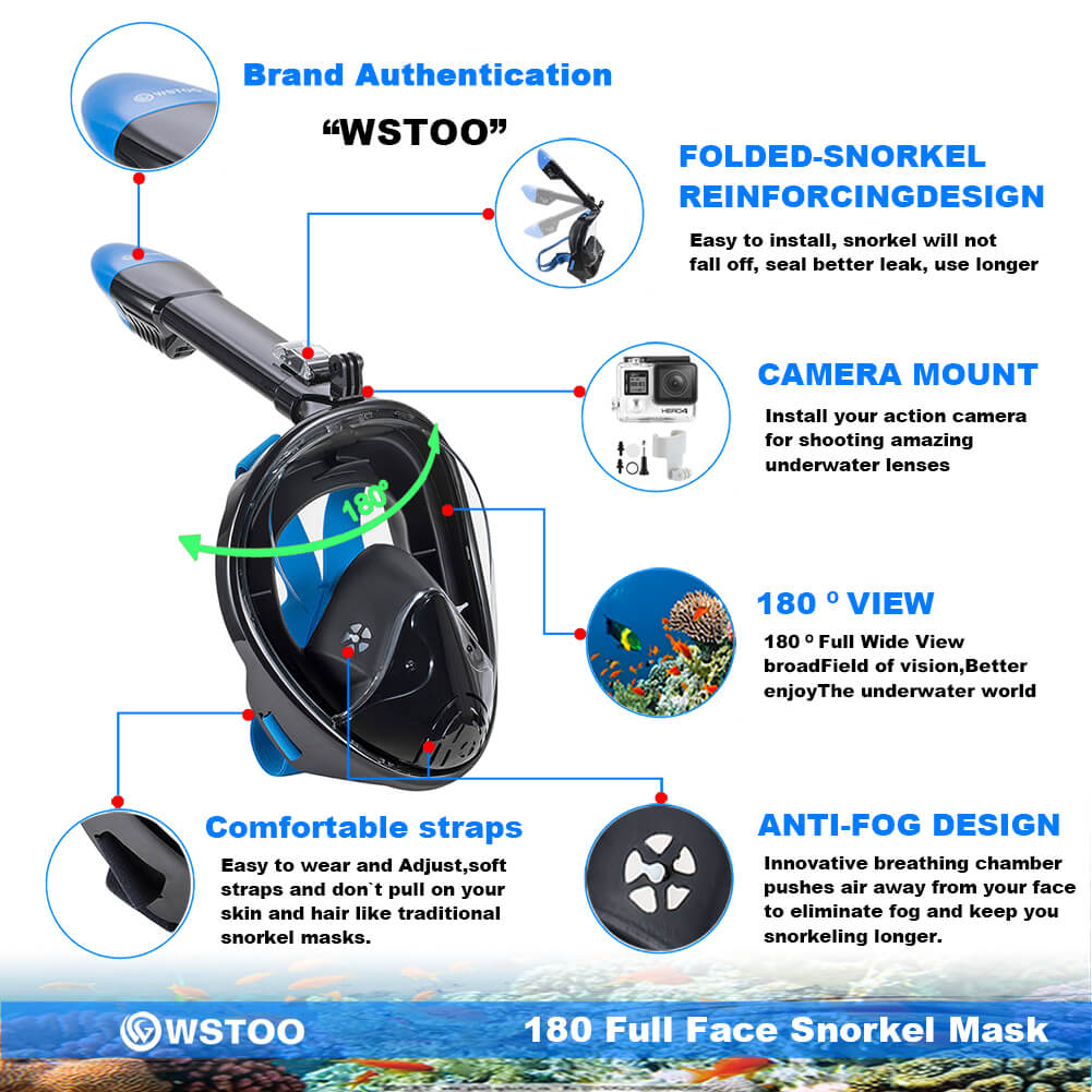 Best Overall Snorkel Mask: WSTOO Snorkel Mask Features